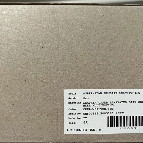 Golden Goose Superstar Penstar Sneaker IT40 (Cream / Silver / Ice) *AUTHENTIC* - Picture 6 of 8